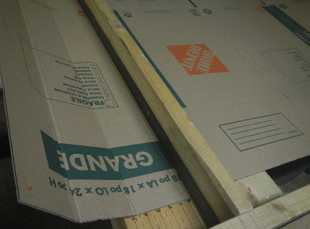 A close up of the corner of a box